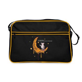 Mond Maus - Retro Tasche - Schwarz/Gold - Vorne