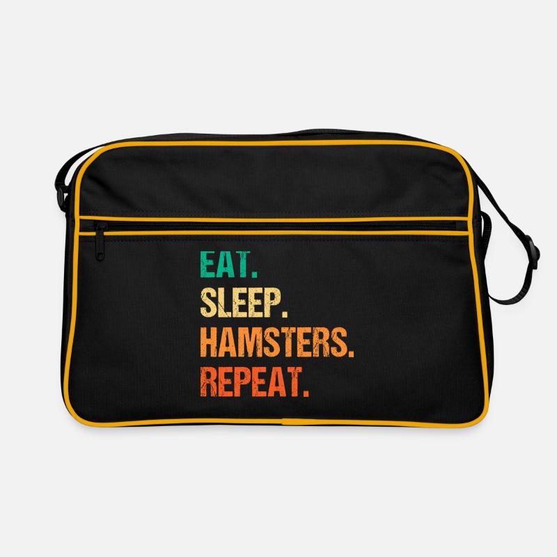 Eat Sleep Hamsters Repeat Hamster Owner Hamster Lo Retro Tasche