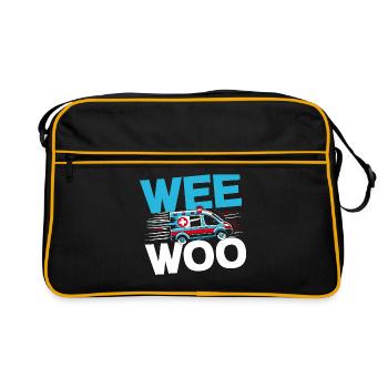 Wee Woo Krankenwagenfahrer Rettungssanitäter Rettungssanitäter - Retro Tasche - Schwarz/Gold - Vorne