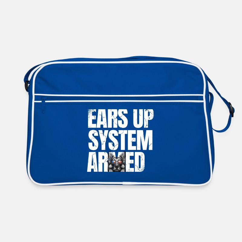 Ears Up System Armed German Shepherd Lover GSD Dog Retro Bag