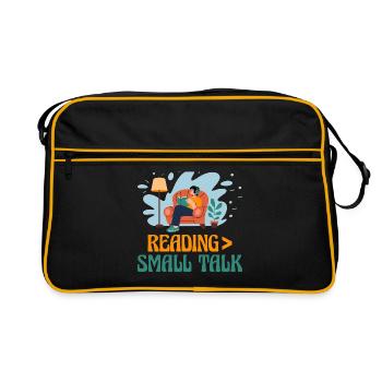 Reading Small Talk Sayings For Introverts - Retro Bag - black/gold - Front