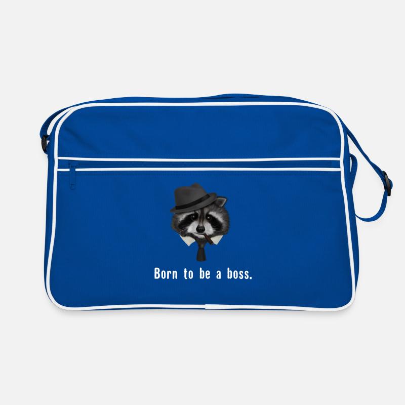 Waschbär born to be a boss Retro Tasche