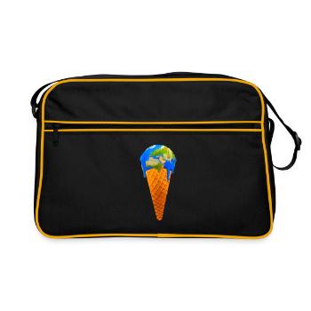 Glace au réchauffement climatique - Sac Retro - noir/or - Devant