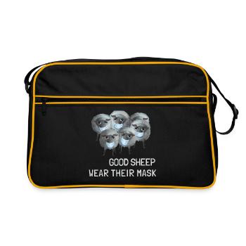 Doux mouton - Les bons moutons portent leur masque - Sac Retro - noir/or - Devant