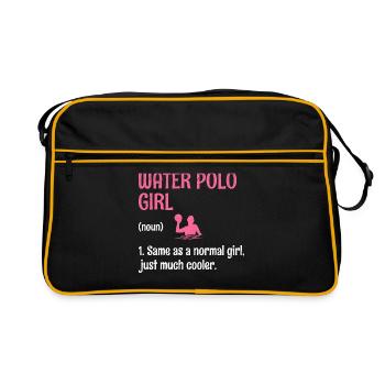 Fille de water-polo comme une fille normale Juste beaucoup de co - Sac Retro - noir/or - Devant