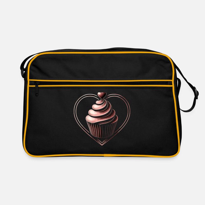 Cupcake Chocolate Heart Baker Baking Bake Cupcakes Retro Bag