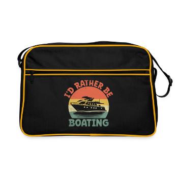 Ich würde lieber mit dem Boot paddeln - Retro Tasche - Schwarz/Gold - Vorne