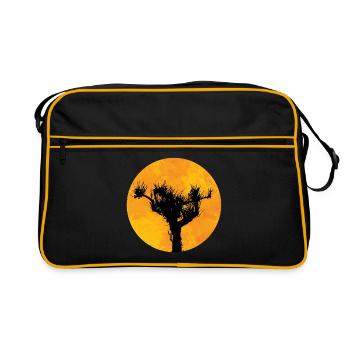 Pinie in der sonne - Retro Tasche - Schwarz/Gold - Vorne