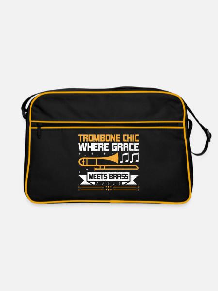 Posaunist Posaunist Marching Band Posaune - Retro Tasche - Schwarz/Gold - Vorne