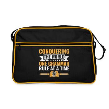 Foreign Language Teacher School Languages Teachers - Retro Bag - black/gold - Front