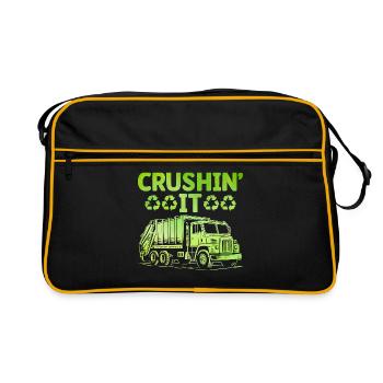 Crushin' It Trash Collector Garbage Collecting - Retro Bag - black/gold - Front