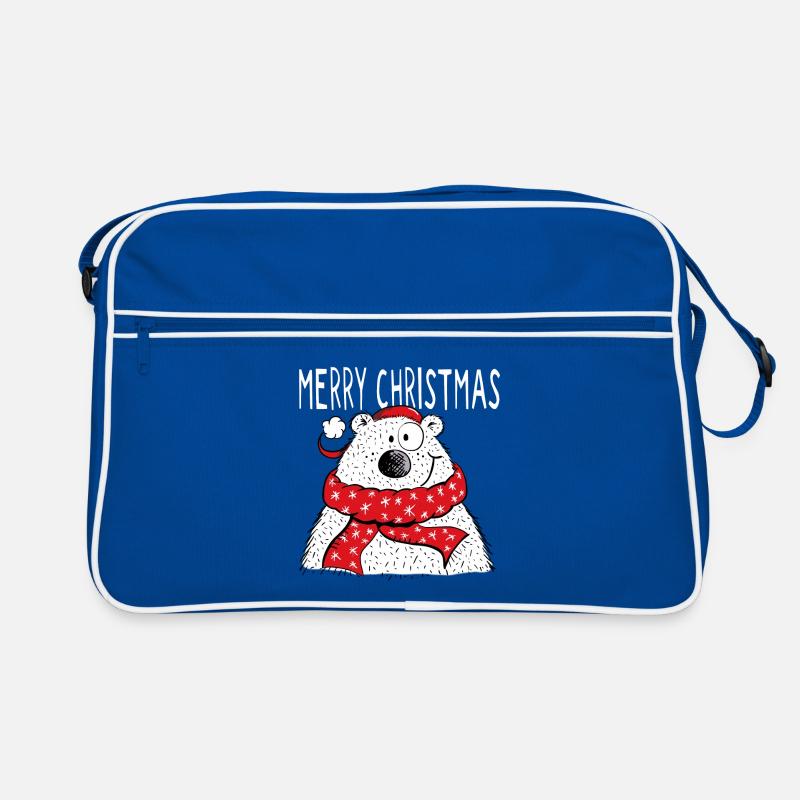 Merry Christmas Bär - Winter - Eisbär - Comic Retro Tasche