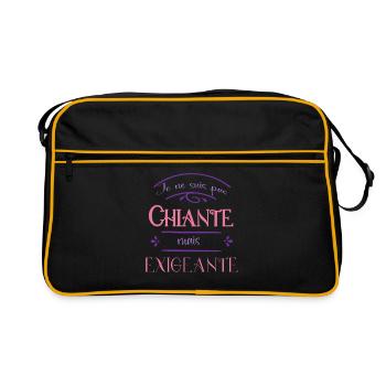 I am not boring but demanding - Retro Bag - black/gold - Front