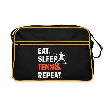 Chemise de tennis Eat Sleep Tennis Repeat Design - Sac Retro - noir/or - Devant