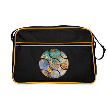 Abstraction colorée avec des accents dorés - Sac Retro - noir/or - Devant