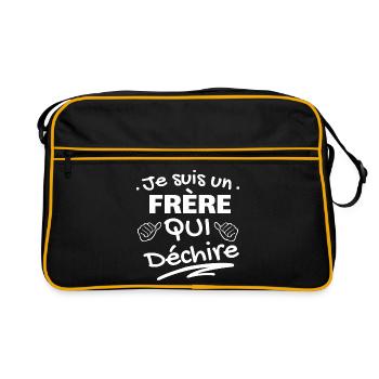 Humour Fraternel Affirmé T-shirt - Sac Retro - noir/or - Devant