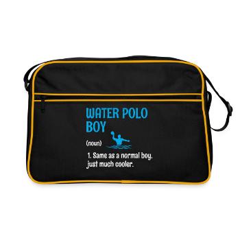 Wasserball-Junge Wie Ein Normaler Junge, Nur Viel Cool - Retro Tasche - Schwarz/Gold - Vorne