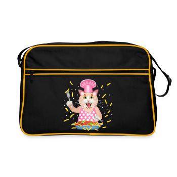 greedy cat - Retro Bag - black/gold - Front