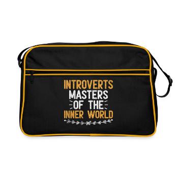 Introverts Masters Of The Inner World Sayings For - Retro Bag - black/gold - Front