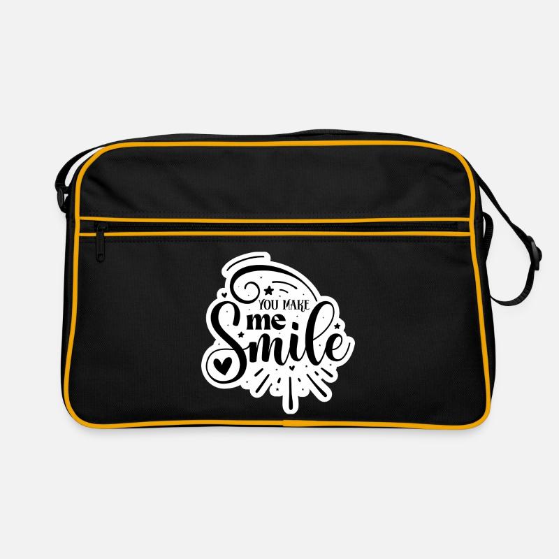You Make Me Smile - Retro Tasche - Schwarz/Gold
