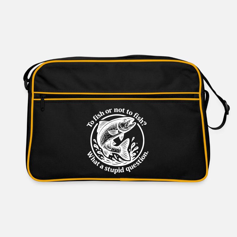 Funny fish motif with question Retro Bag