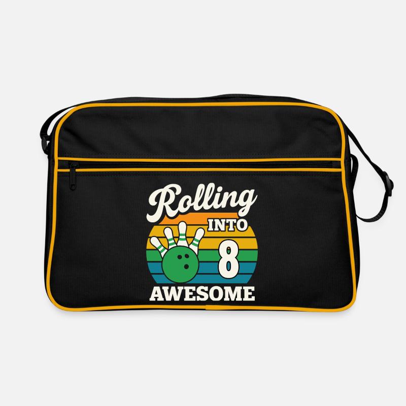 Bowling dans le design impressionnant du 8e anniversaire - Sac Retro - noir/or