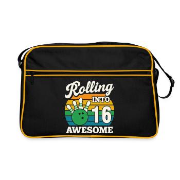 Rolling into 16 Birthday Celebration - Retro Bag - black/gold - Front