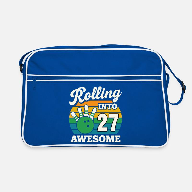 Bowling 27 Geburtstagsfeier Grafik Retro Tasche