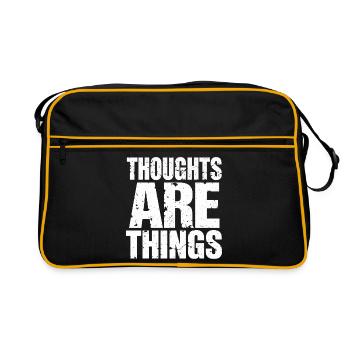 Gedanken nehmen Gestalt an - Retro Tasche - Schwarz/Gold - Vorne