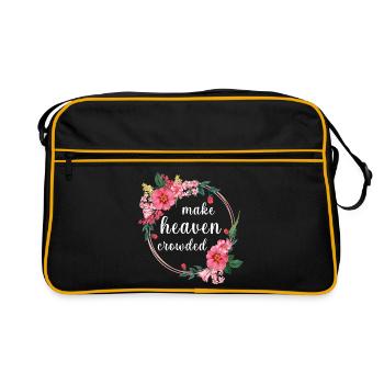 Make Heaven Crowded Glaube Blumen Design - Retro Tasche - Schwarz/Gold - Vorne
