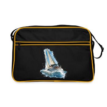 Sailboat in the sound of the waves - Retro Bag - black/gold - Front