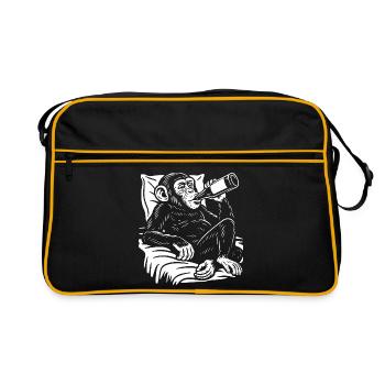Cheeky Chimp Sips Beer - Retro Bag - black/gold - Front