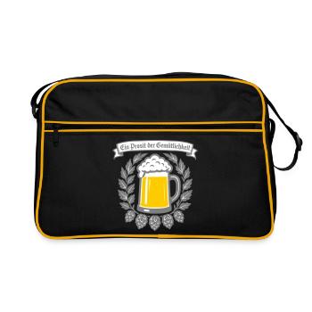 Ein Prosit der Gemütlichkeit - Retro Tasche - Schwarz/Gold - Vorne