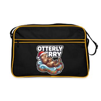 Loutre de Noël joyeux Loutre - Sac Retro - noir/or - Devant