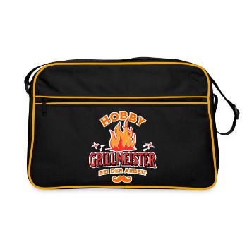 Hobby grill meinster at work on the grill - Retro Bag - black/gold - Front