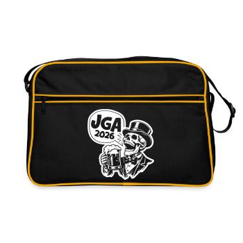 Crâne de la fête de garçon JGA 2026 - Sac Retro - noir/or - Devant