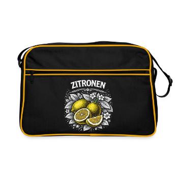 Lemon Power – Illustration rétro de fruits - Sac Retro - noir/or - Devant