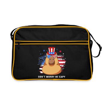 Ne t’inquiète pas, sois capy capybara - Sac Retro - noir/or - Devant