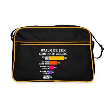 Pourquoi je perds à la natation Natation - Sac Retro - noir/or - Devant