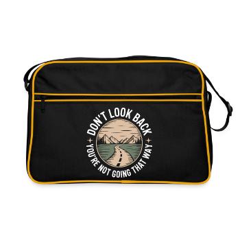 Ne regarde pas en arrière, tu ne vas pas dans cette direction, motivation - Sac Retro - noir/or - Devant