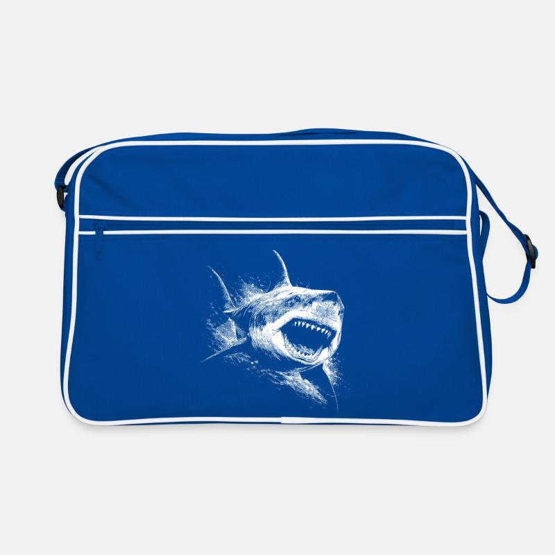 Silhouette du requin noir et blanc Sac Retro