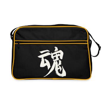 Soul / Spirit (Japanese) KANJI Characters - Retro Bag - black/gold - Front