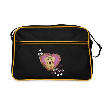 Labrador au visage de b !tch au repos - Sac Retro - noir/or - Devant