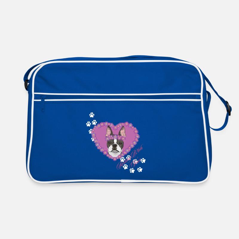 Boston Terrier à visage de b !tch au repos Sac Retro