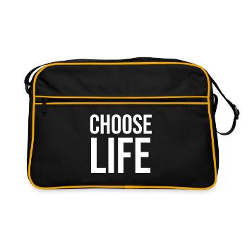 Choose life bold typography design - Retro Bag - black/gold - Front