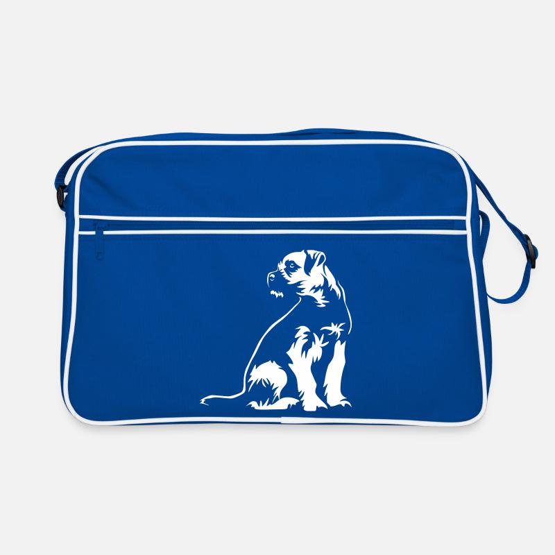 Border Terrier « Édition noire » Sac Retro