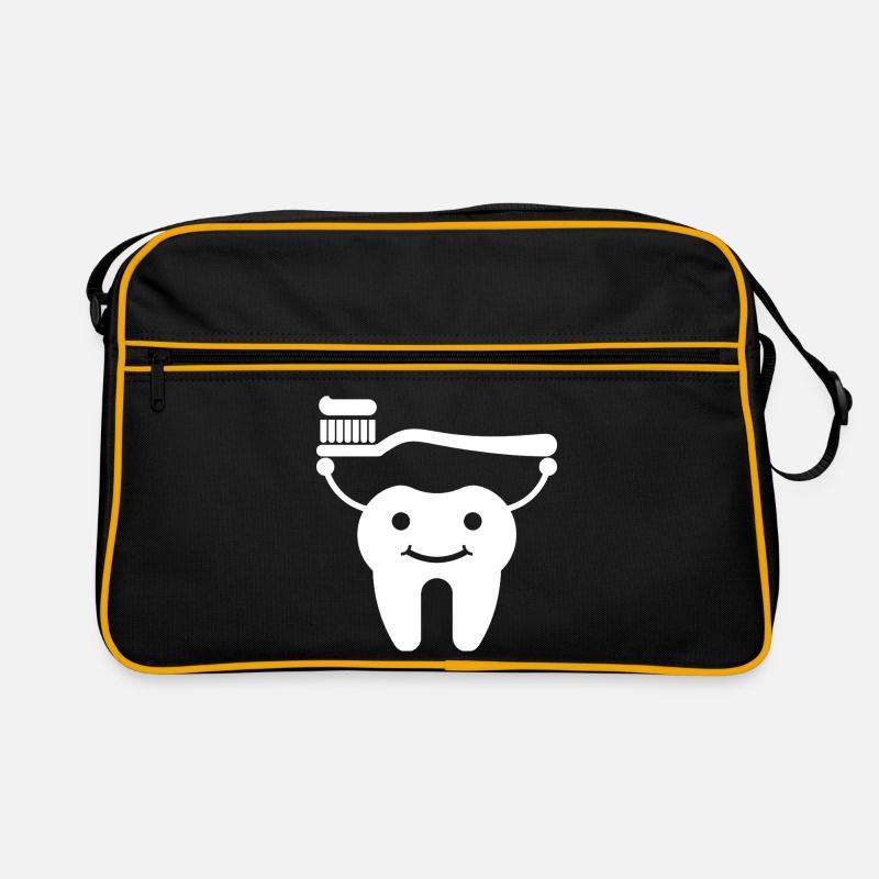 Dent avec brosse à dents et dentifrice Sac Retro