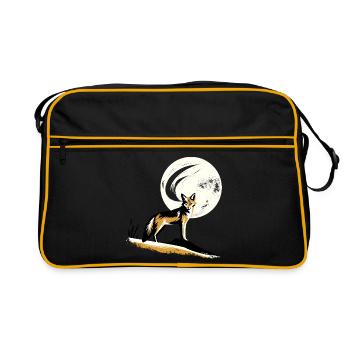 Jackal in the moonlight - Retro Bag - black/gold - Front