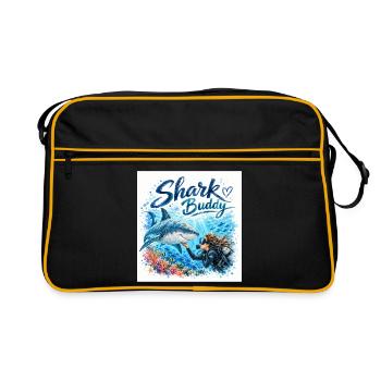 Compagnon Requin Ami Sous-marin - Sac Retro - noir/or - Devant