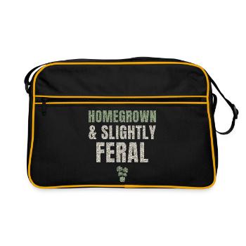 Homegrown And Slightly Feral - Retro Bag - black/gold - Front